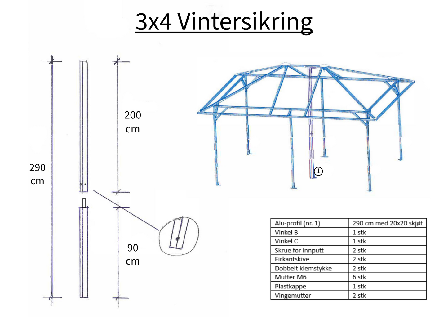 Vintersikring paviljong 3x4