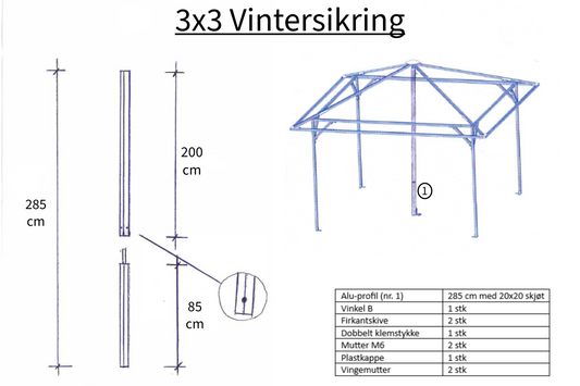 Vintersikring Pavillion 3x3