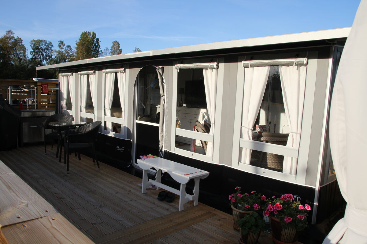 Ask 7+ Stålgrå Frittstående Helårstelt – Robust, Allsidig, 727x350cm