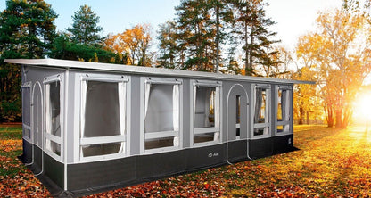 Ask 7+ Stålgrå Frittstående Helårstelt – Robust, Allsidig, 727x350cm